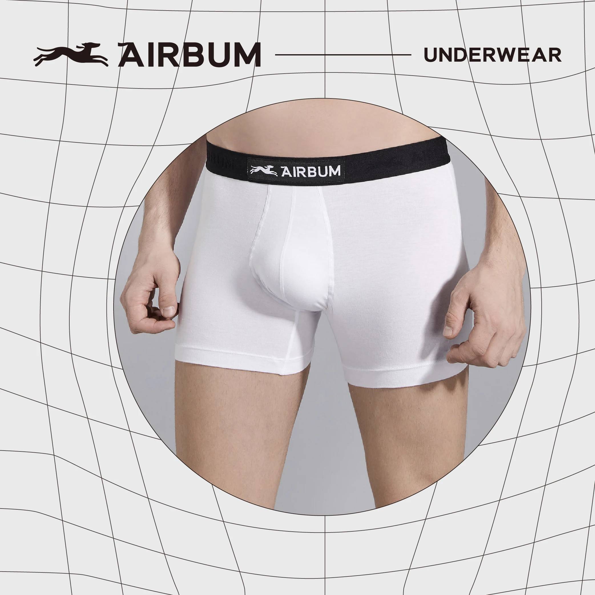 

AIRBUM Boxer Shorts Mens (Pack of 2) Fashion Briefs Trunks Fitted Underwear Quick-Dry