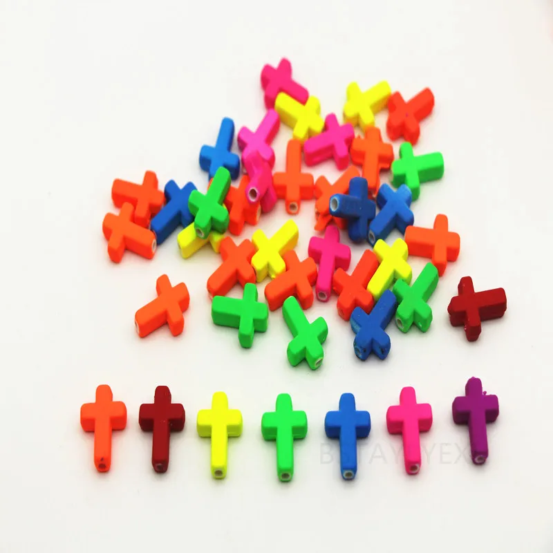 50 шт. смешанные матовые флуоресцентные Неоновые бусины акриловые перекрестные