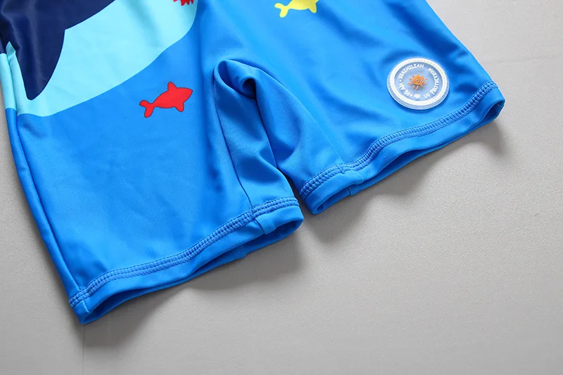 Полосатая блузка для маленьких мальчиков от 2 до 7 лет цельный купальник-Акула с 3Д