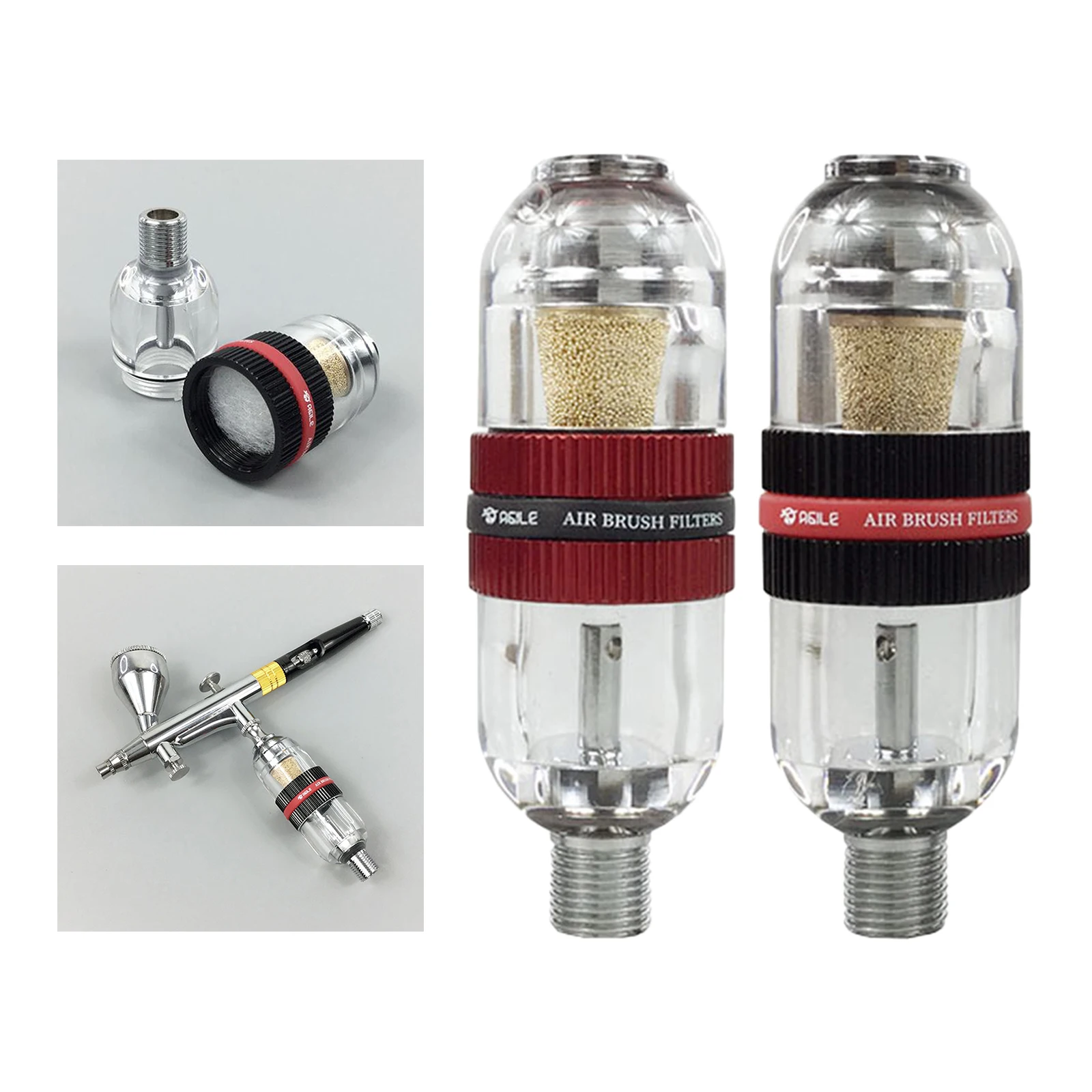 

Water Oil Separator Filter for Spray Gun Painting Sprayer Air Line Fitting 1/4 inch Moisture Separator