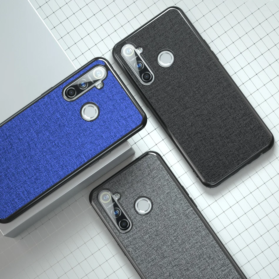 Тканевый текстурный чехол для Realme 5 Pro мягкий силиконовый Ультратонкий Чехол Funda |