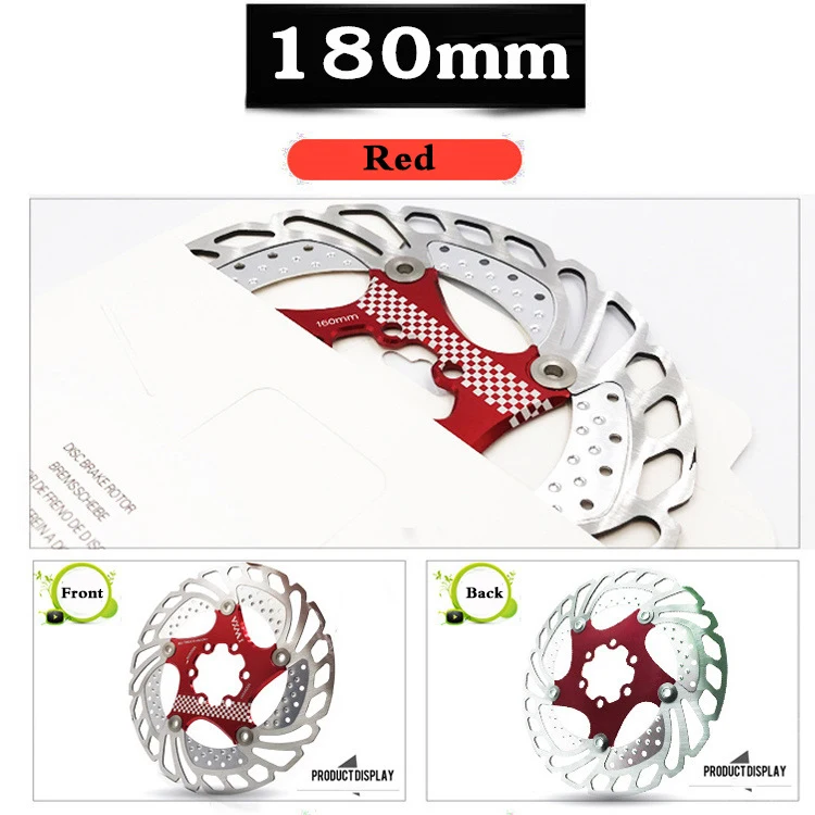 180mm red Горный велосипед для рассеивания плавающий диск 140 мм 160 мм 180 203 мм Mtb/DH быстрое охлаждение тормоза с шестью отверстиями ротор дорожный велосипед тормозных колодок аксессуар - Цвет: 180mm red