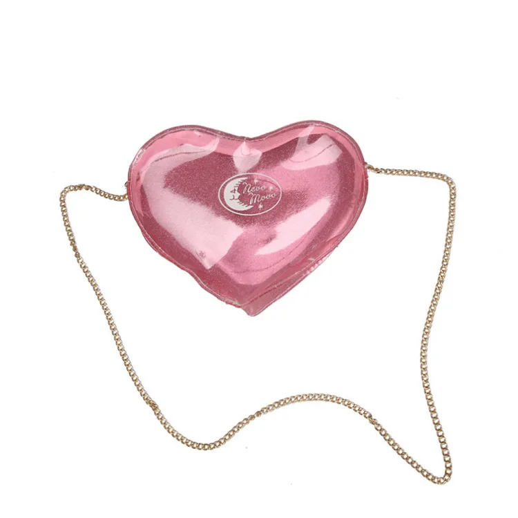 Japanese Harajuku Sweet and Cute Kawaii Girl Transparent Love One-Shoulder Diagonal Bag Mini Chain Bag Female Bag