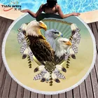 Пляжное полотенце с принтом Ловец снов с орлом, абсорбирующее Мягкое Круглое полотенце из микрофибры, для взрослых и детей, пляжный ковер, гобеленовое одеяло