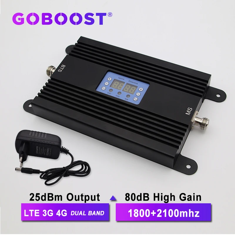 Сотовый усилитель GOBOOST 80 дБ LTE 4g 3g umts 2100 DCS 1800 сигнала мобильный телефон