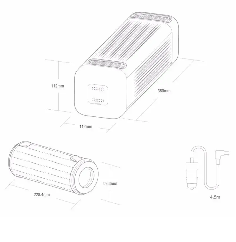 

2020 Original Car Air Purifier for Cleaning Car Air, In Addition To Formaldehyde Haze Purifiers Smart Home 60m3/h