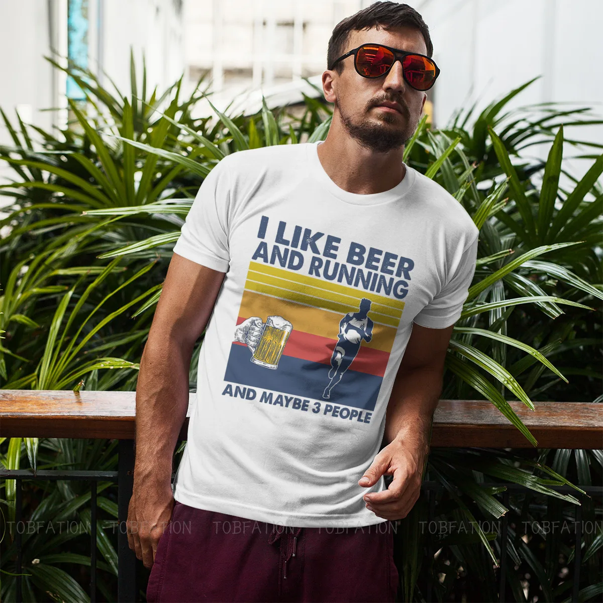 Футболка с надписью I Like Beer and Running подарок на день отца гранж свободная футболка