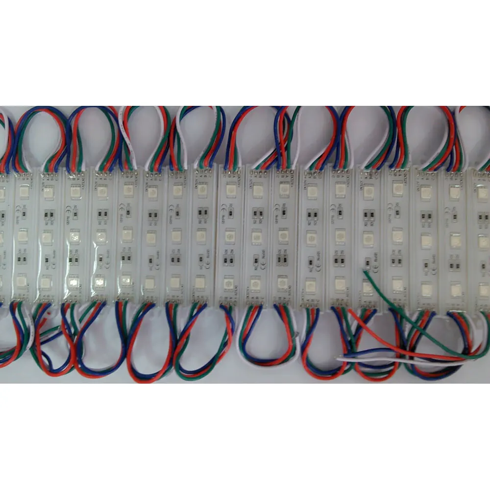 100 шт. SMD 5050 водонепроницаемый светодиодный модуль (3 светодиода RGB свет 0 72 Вт L74 x W12