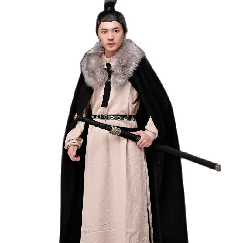 cosplay hanfu men chinese dress Qin Han ancient times Traditional Martial arts cloak emperor Minister Scholar prodigal | Тематическая