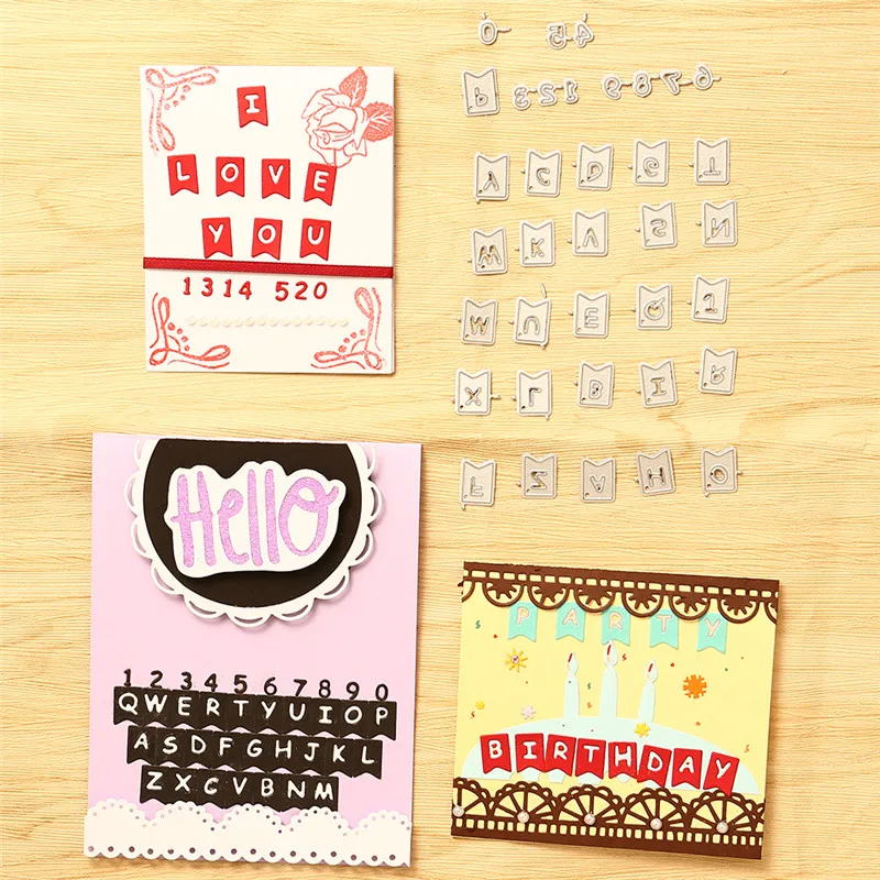 Штампы Eastshape 26 алфавитов штампы для резки металла скрапбукинга тиснения