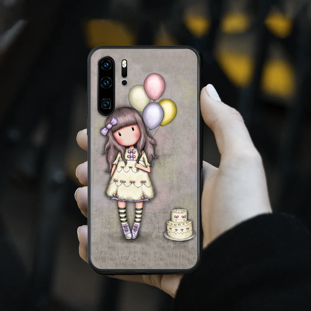 

Cartoon Lovely Santoro Gorjuss Phone Case cover For huawei p 8 9 10 20 30 40 P pro Smart 2019 Z lite mini black coque tpu funda