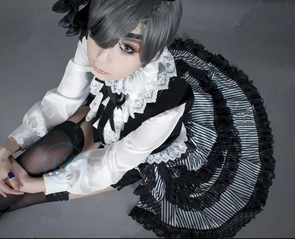 Бесплатная доставка Аниме Черный Дворецкий Сиэль фантомулье косплей костюм +