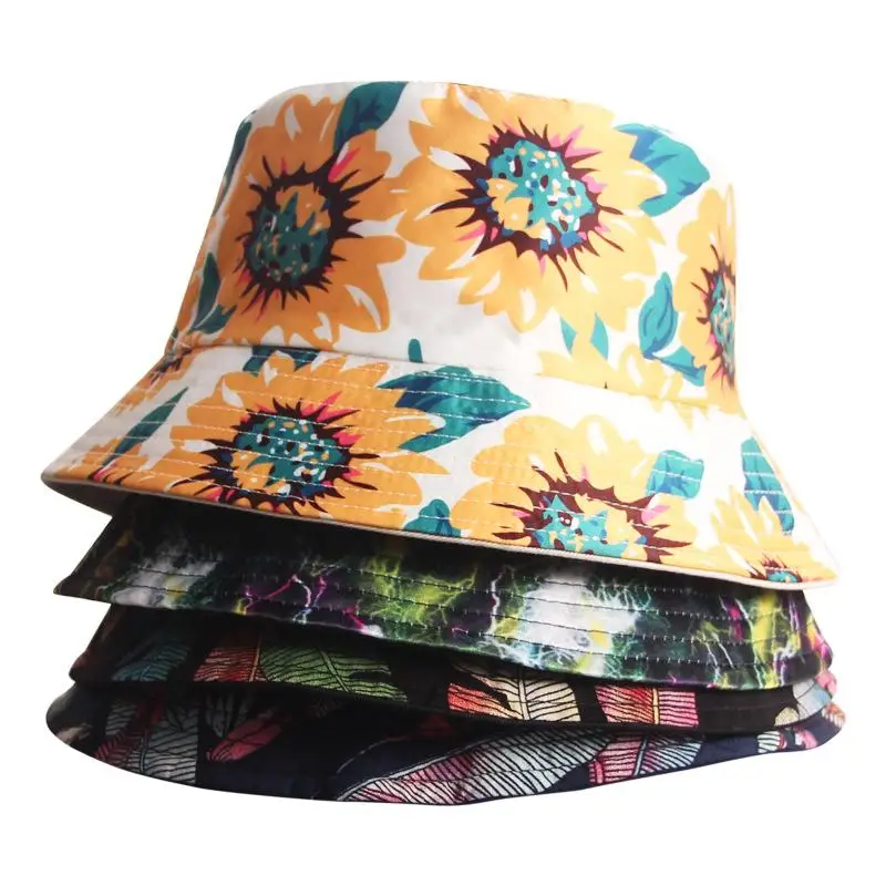 

LDSLYJR Cotton Fashion Joker Colorful Print Bucket Hat Fisherman Hat Outdoor Travel Hat Sun Cap Hats for Men and Women 435