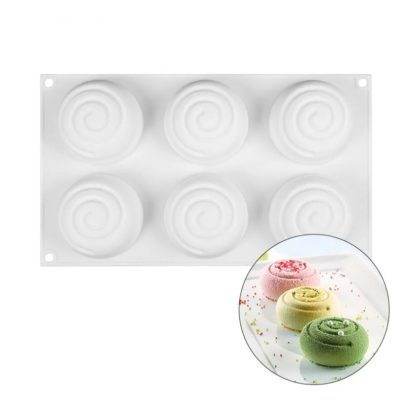 3D Round Whirlpool Silicone Soap Mold Food Grade Silicone Molds for Swirl Soap Making DIY Handmade Soap Candle Craft