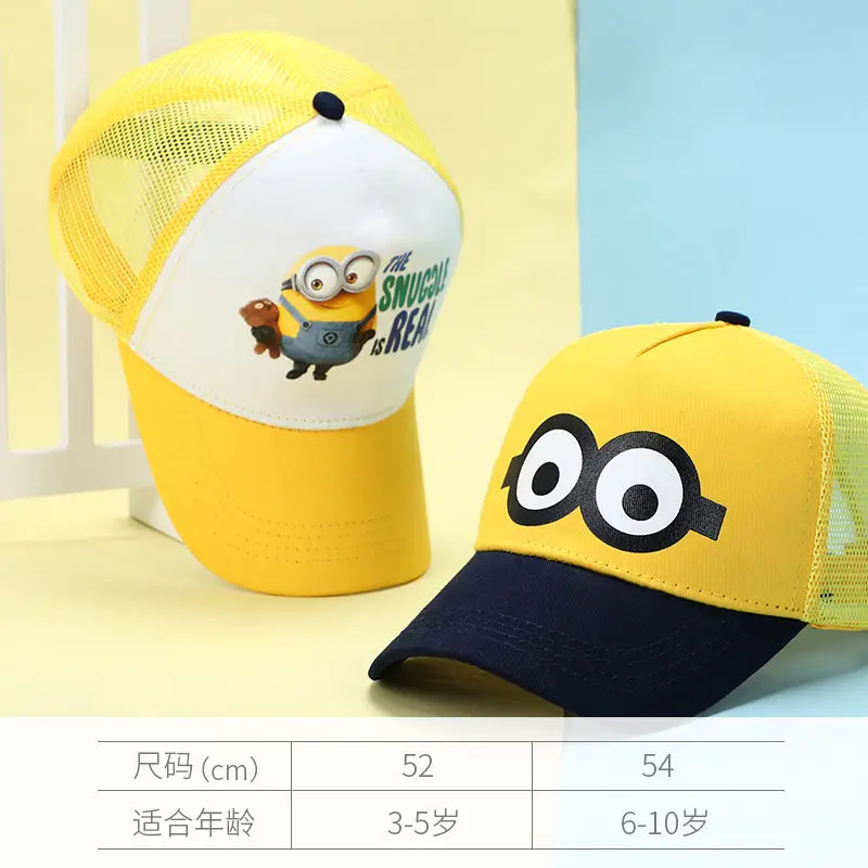 Детские шапки с миньонами летние тонкие детские бейсбольные шляпы от солнца для