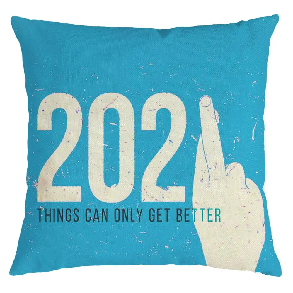 

New Year Pillow Case Home Decor Cushion Cover Family Pillowcase Throw