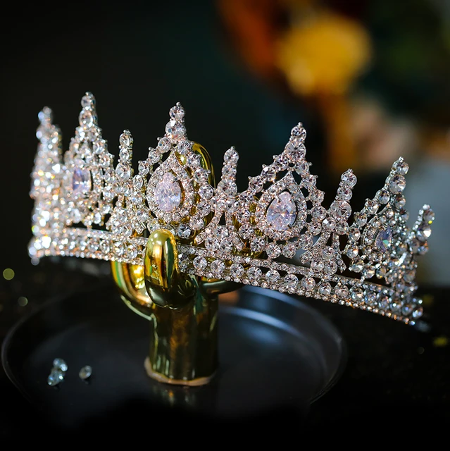 Diadème Couronne Strass Cristal - Bandeau Cheveux Mariage, Fête, Déguisement Princesse, Alliage Et Strass