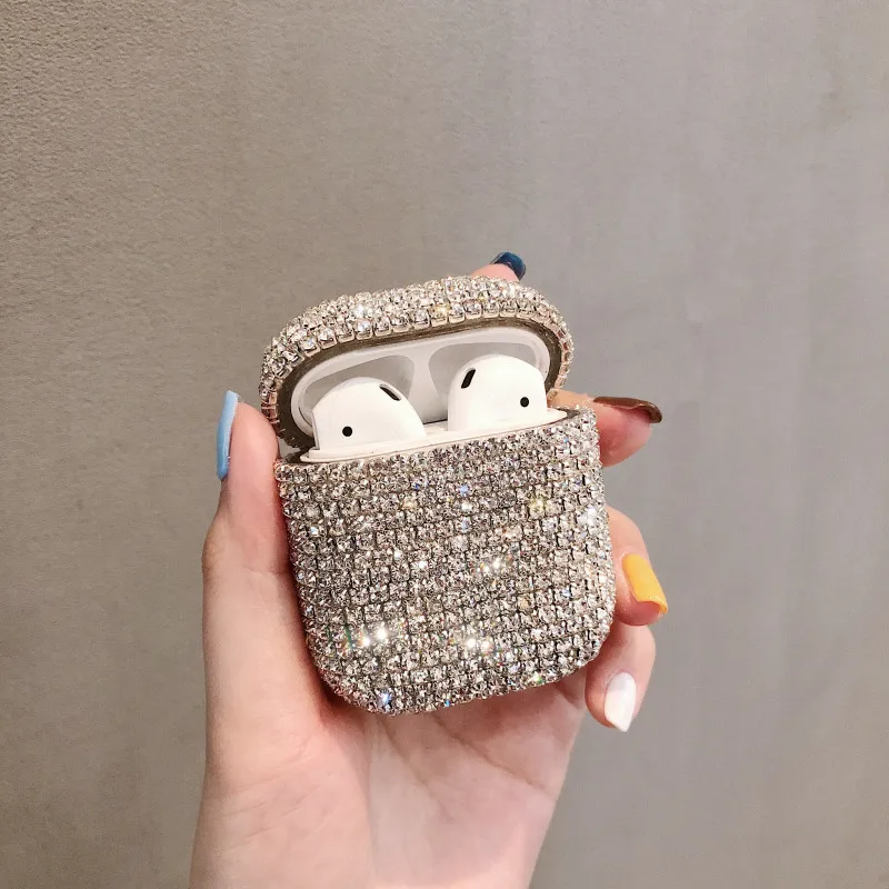 Bling Алмазный жесткий футляр для Apple защитный чехол для Airpods беспроводные Bluetooth наушники аксессуары для Airpods 3D коробка для стразов - Цвет: SL