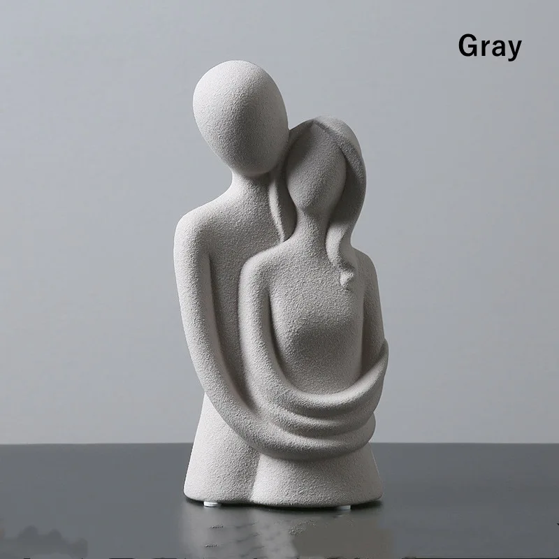 

Couple Lover Hug Statue Ceramic Matte Abstract Lover Figurines Modern Home Interior Bedroom TV cabinet desk Decoration Crafts