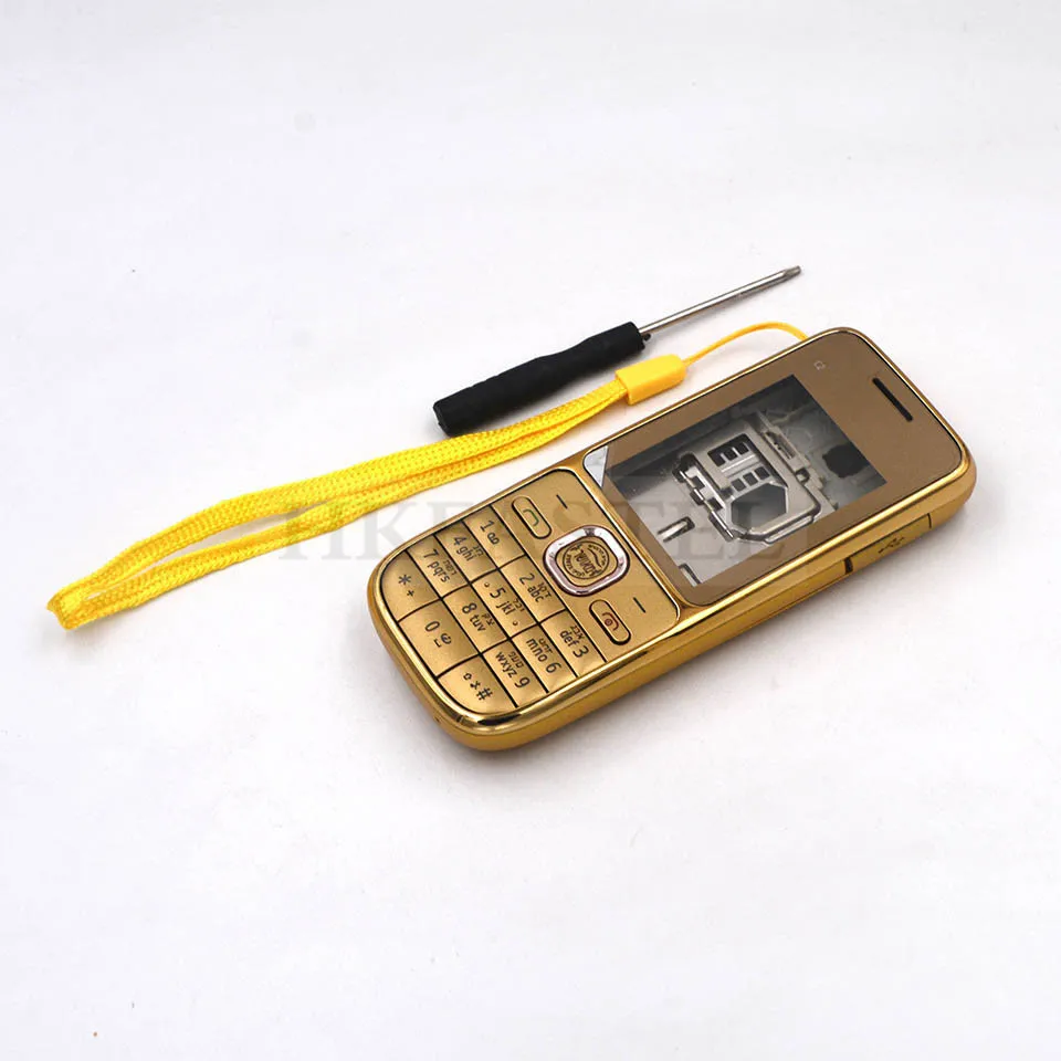HKFASTEL Новый полностью золотистого цвета версия высокое качество чехол для Nokia C2