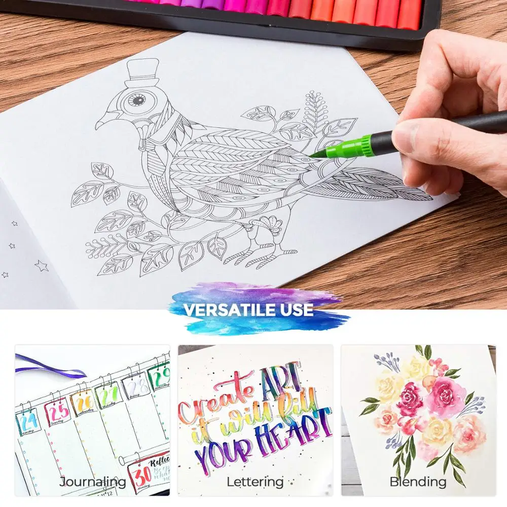 Hethrone 100 шт. двойная головка FineLiner Рисование художественные Маркеры Ручка