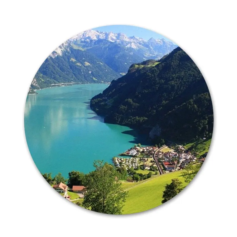 Люцерн озера и флага Швейцарии роскошный гибридный значок брошь заколка