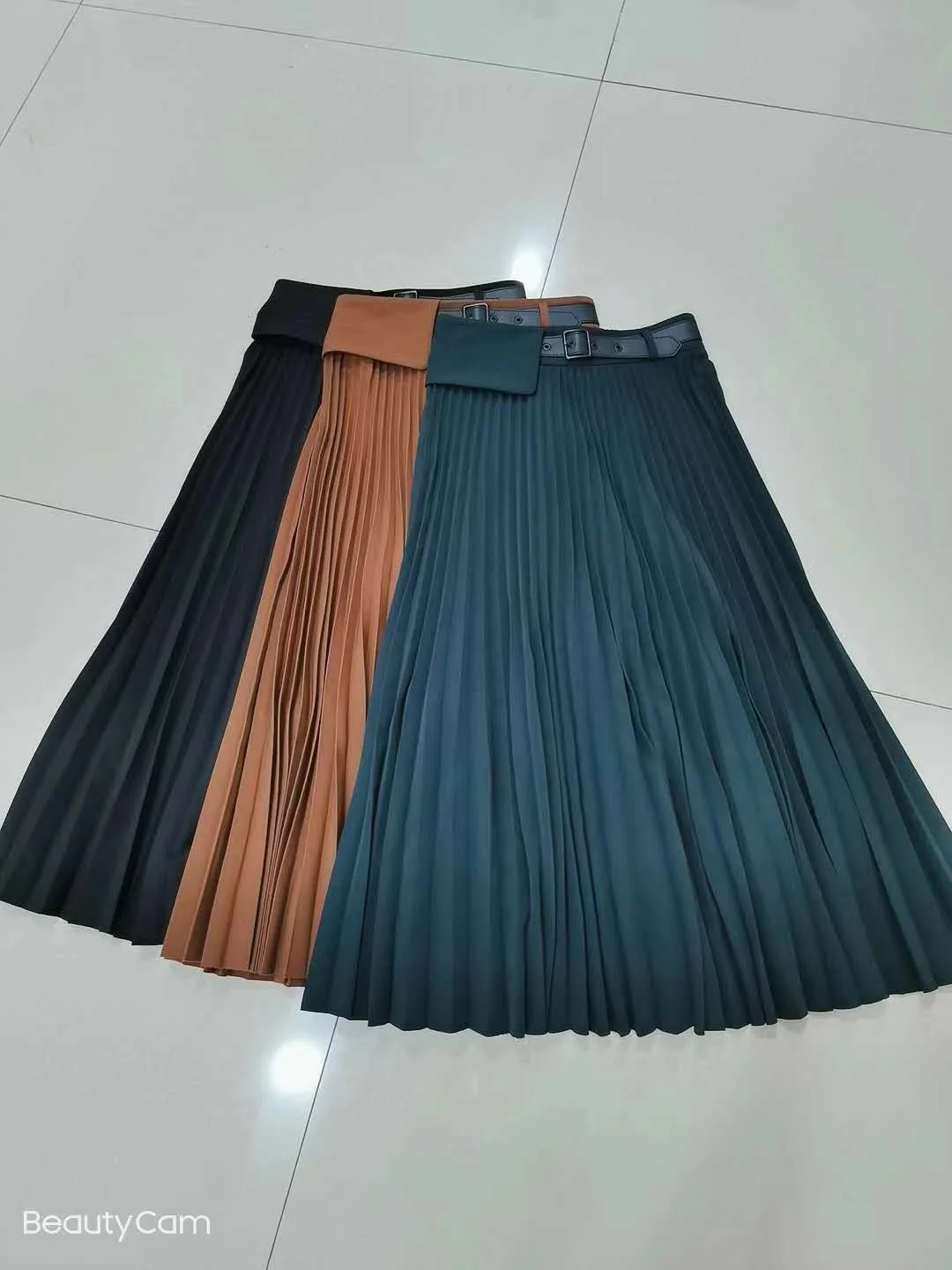 

High Waist Waist Fashion Drape Pleated Skirt Ladies 2020 New Autumn Mid-length All-match Skirt