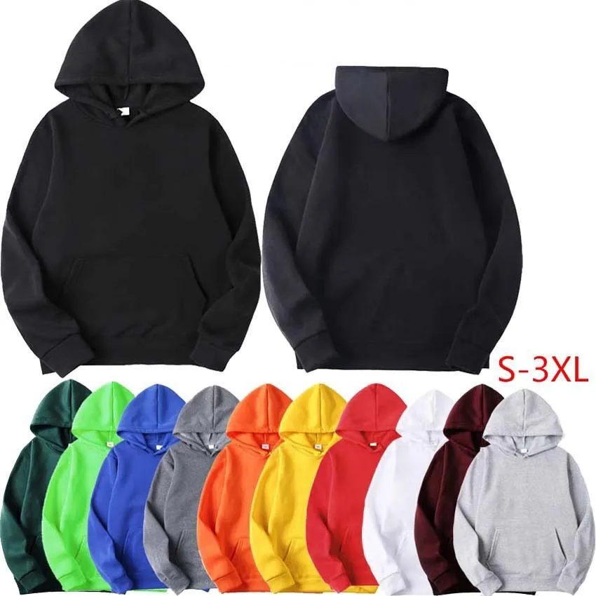 

Hoodies Sweatshirts Men Woman Fashion Solid color Red Black Gray Pink Autumn Winter fleece Hip Hop Hoody Male Brand Casual Tops
