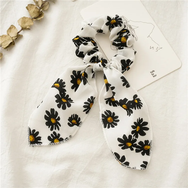 

Spring Daisy Hair Band Retro Bow Elastic Hair Band Ins Girl 's Headdress