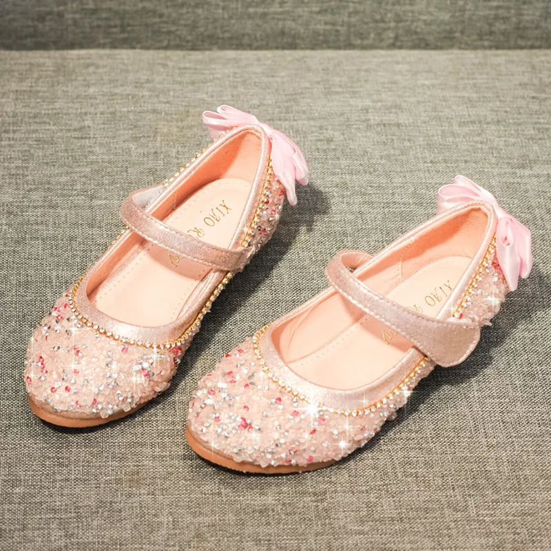 Обувь маленькой принцессы для девочек кожаная обувь на мягкой подошве высоком