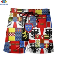 sonspee 3d flag print shorts un uk usa totem badge casual trend hip hop beach pants oversized mens womens sweatpants