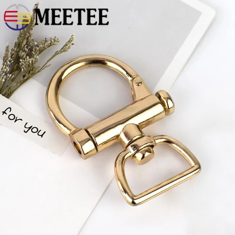 Meetee 2, 6 штук в партии, ID25mm сумки на плечо и ремешком с пряжкой вокруг зажим для лямки повесить крюк DIY брелок застежка для собак кожаный аппаратных аксессуары для ванной комнаты