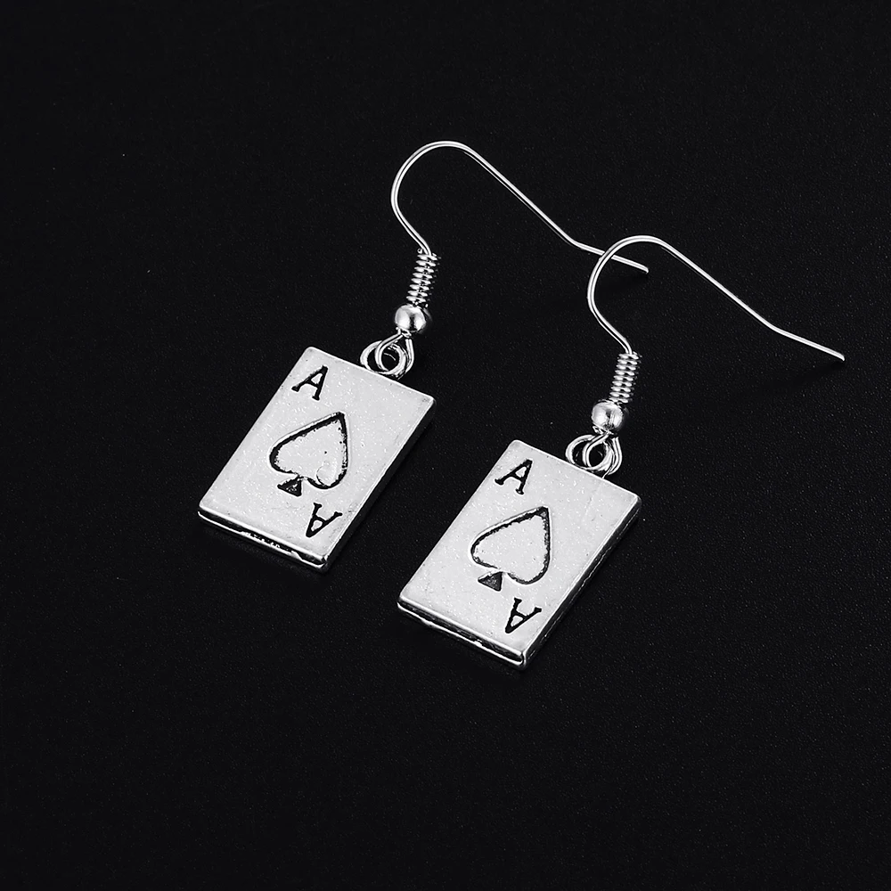 Женские винтажные покерный серьги трендовые висячие с античным посеребренным