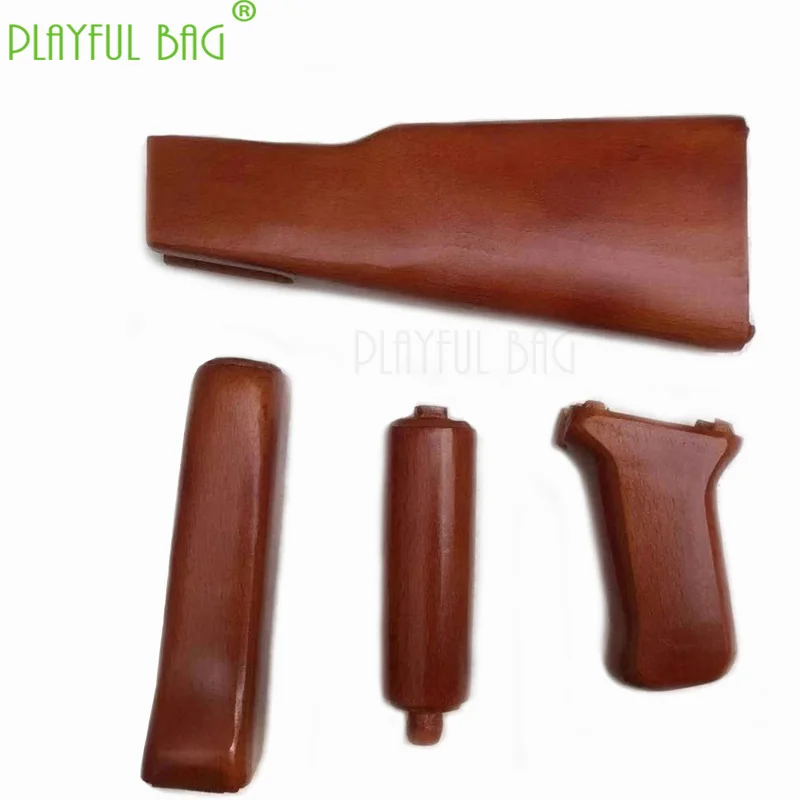a set Спорт на открытом воздухе тактика игрушка гель мяч пистолет ren xiang AK47 твердая деревянная модель спинки Тяжелая спинка AK модифицированное дополнение LD66 - Цвет: a set