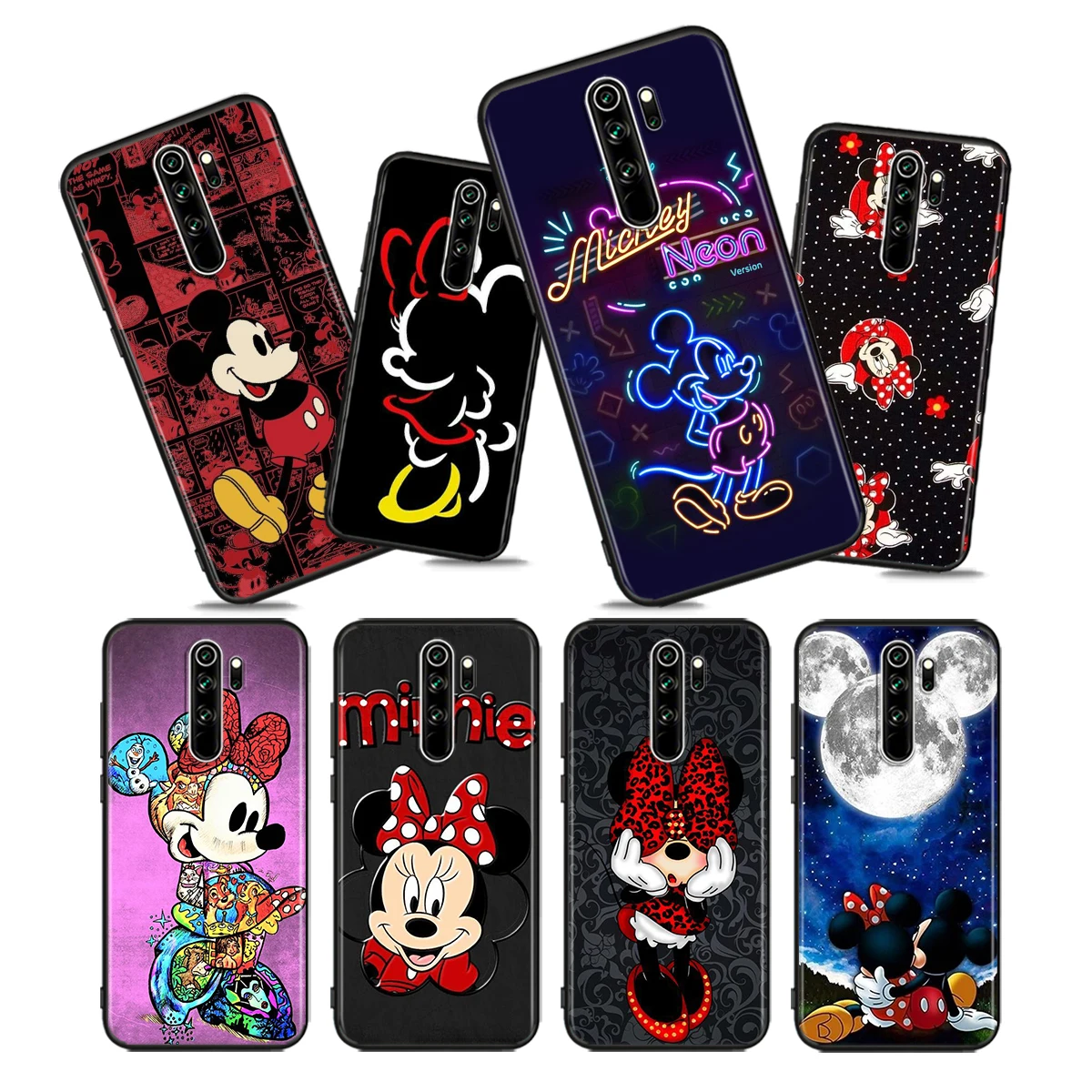 

Disney Mickey Mouse Cartoon For Xiaomi Redmi Note 10 10S 9T 9S 9 8T 8 7 6 5A 5 4 4X Prime Pro Max Black Phone Case