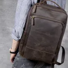 Винтаж кожаная верхняя Слои кожаная сумка из коровьей кожи, ручной работы голова кожаный рюкзак из воловьей кожи Для мужчин, сумка для ноутбука