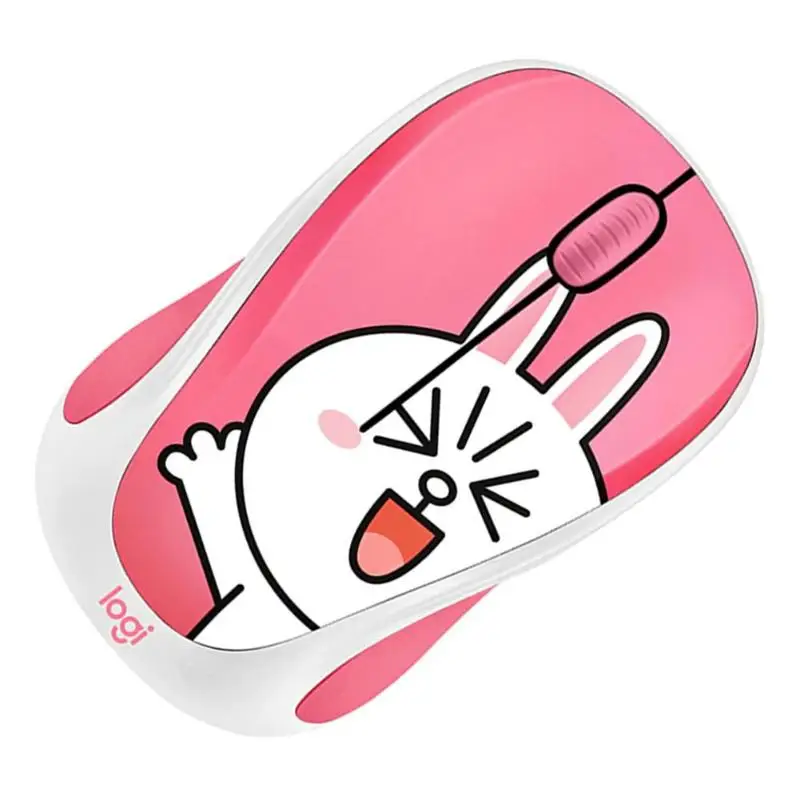 Беспроводная мышь logitech LINE FRIENDS, 2,4 ГГц, мини-цветная мультяшная usb-приемник, оптическая сенсорная игровая мышь для офиса, для ПК, ноутбука