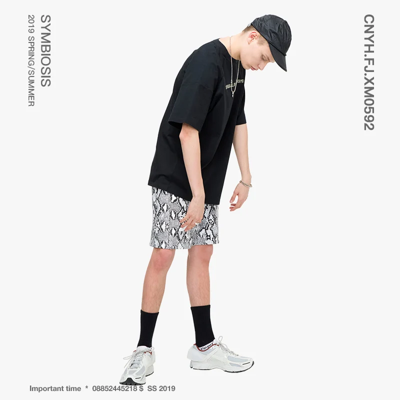 VIISHOW уличная Черная Мужская футболка с принтом брендовая Повседневная надписью