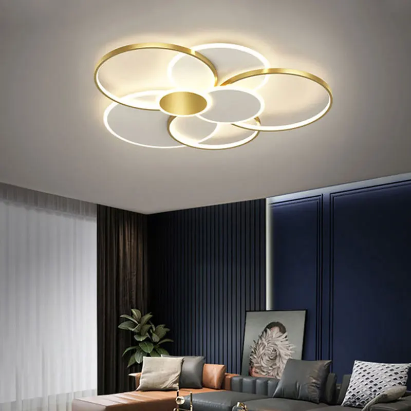

New Arrival Modern Ceiling Light LED Black Gold Frame For Living Dining Study Room Bedroom Kitchen Foyer Fixture Minimalist Lamp