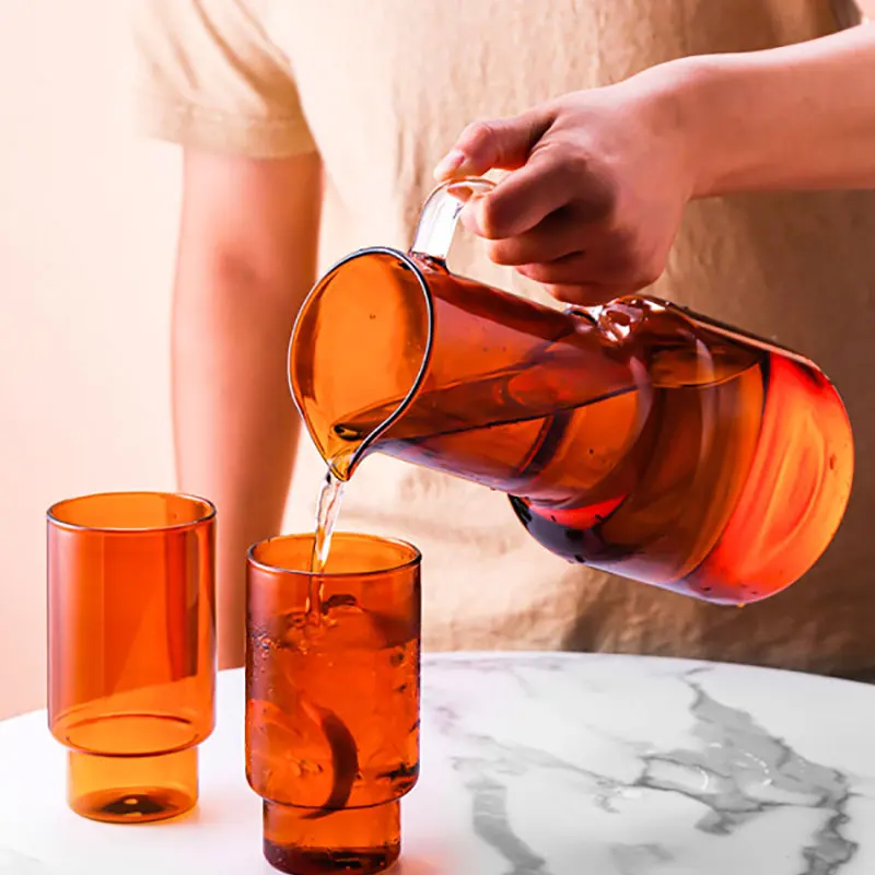 

Креативный стеклянный чайник в скандинавском стиле, бытовой термостойкий чайник большой емкости для холодной воды, кувшин для сока