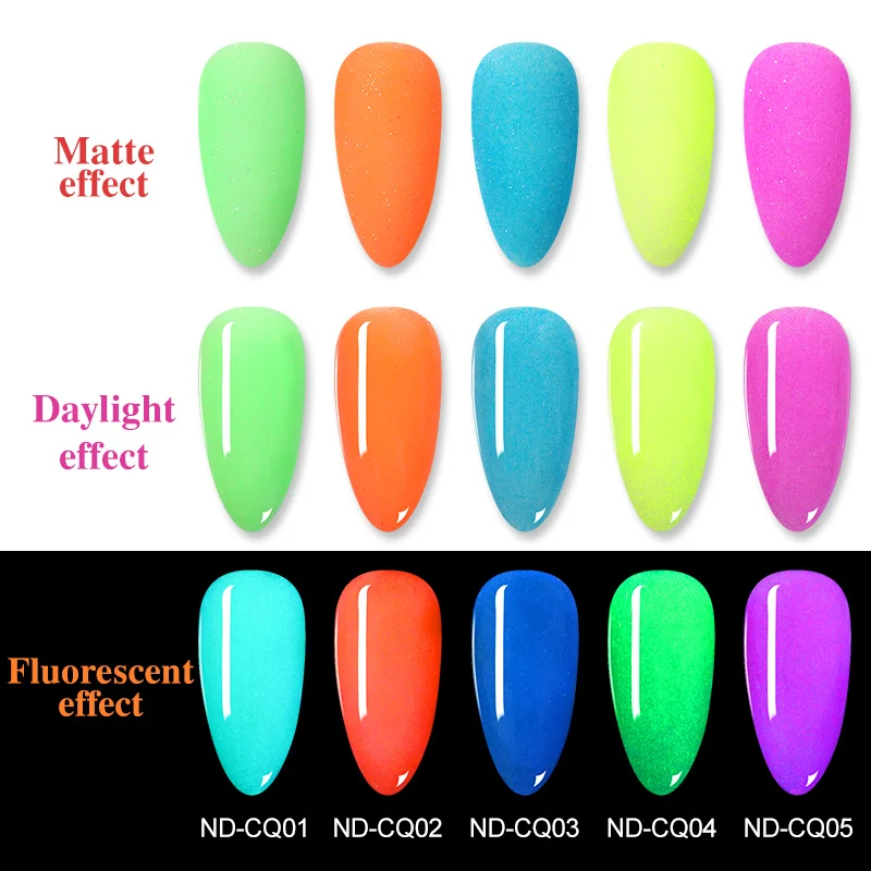 Флуоресцентная неоновая акриловая пудра NICOLE DIARY для ногтей 8 шт. с градиентным