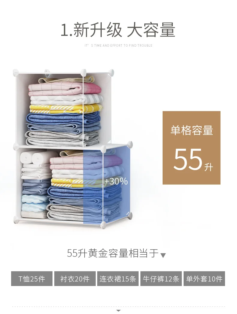 

Simple wardrobe customization modern minimalist bedroom light luxury corner wardrobe storage cabinet plastic assembly wardrobe d