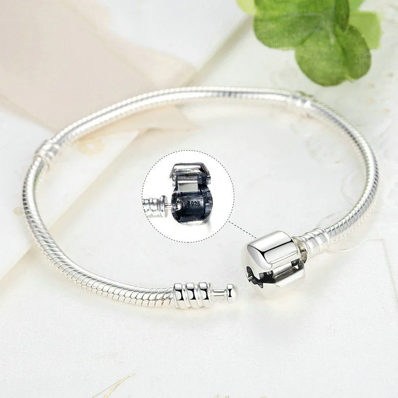 

Amaia Luxury Original 925 Sterling Silver Fit Snake Chain Bracelet Bangle For Women Authentic Charm Bracelets Jewelry Gift