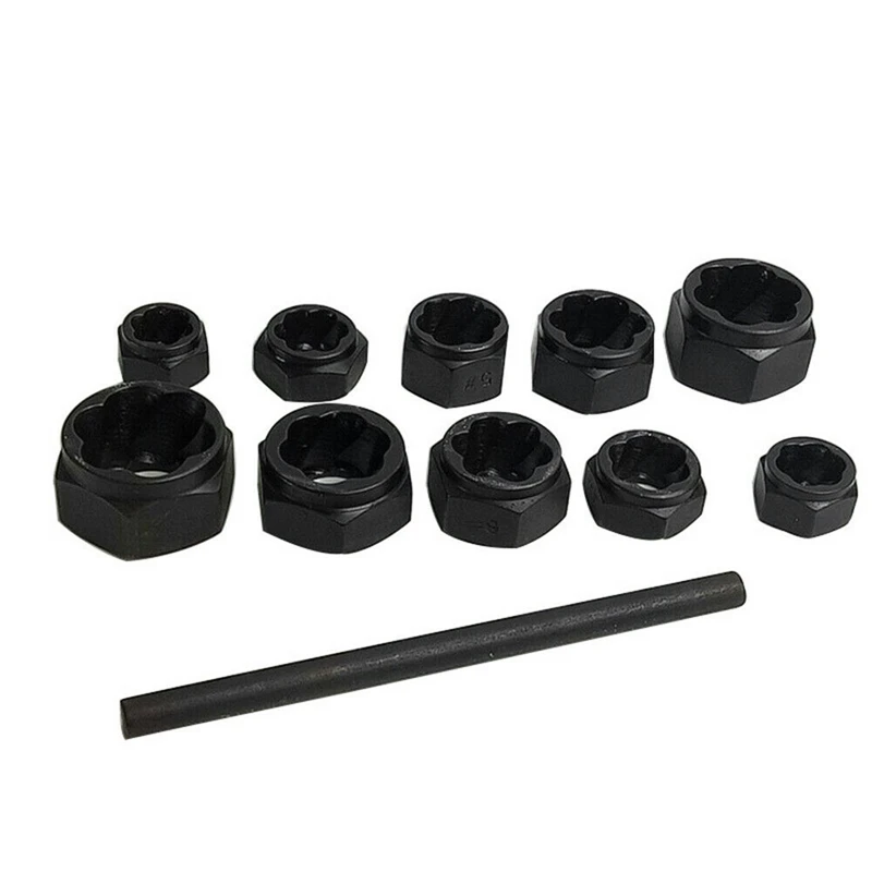 

11Pcs Damaged Lug Nut and Lock Remover Twist Socket Set Screw Extractor Tools