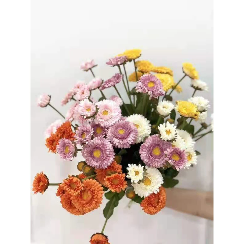 3 солнечных хризантемы искусственные цветы домашний декор накладные свадебного