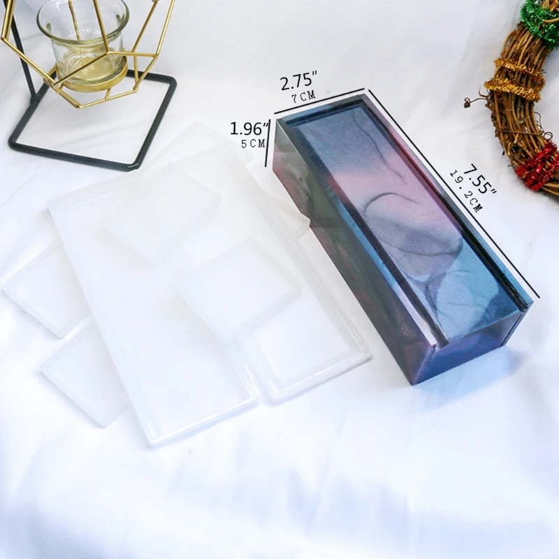 

1 Set Domino Storage Box Epoxy Resin Mold DIY Crafts Casting Tools Jewelry Container Organizer Holder Silicone Mould
