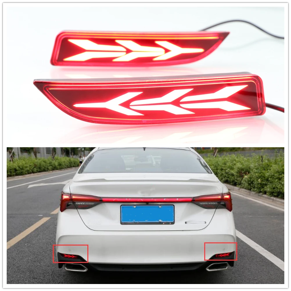 

For Toyota Avalon 2019 Car LED Rear Bumper Fog Light Diffuser Side Reflector Brake Lamp Stop Signal Reflective Indicator Bulb