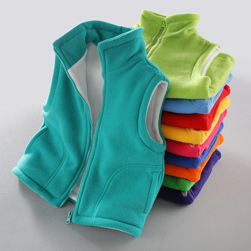 

Teenager Outerwear Waistcoats Sleeveless Jackets Children's Vest for Boy Girl Polar Fleece Baby Kids Vest Warm Winter 100-150cm