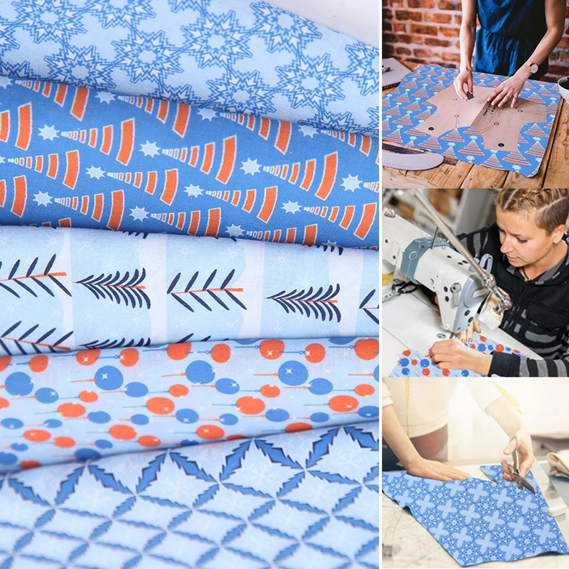 

2021 5PCS 19.69*19.69in Cotton Craft Fabric Bundle Quilting Fabric Sheets Fabric Printed Cloth Squares Handmade DIY Cotton Craft