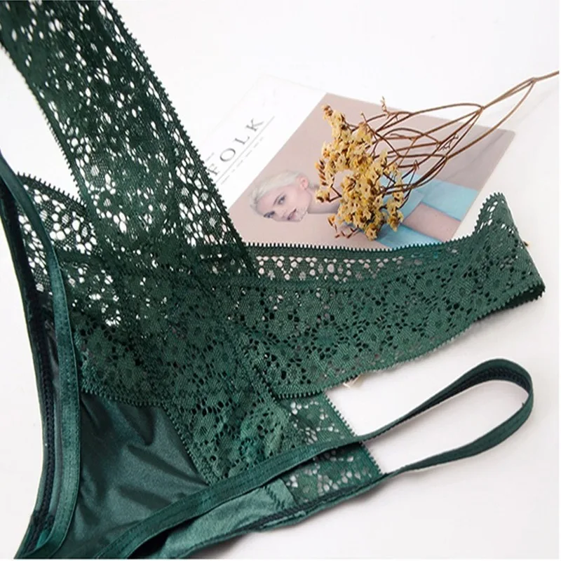 

Women Seamless Briefs Thong Lace Transparent Underwear Female Sexy High Waist Hollow Out Panties String Lingerie
